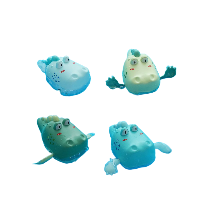 Geometric Small Animal Bath Toy for Children with Wind-Up Chain