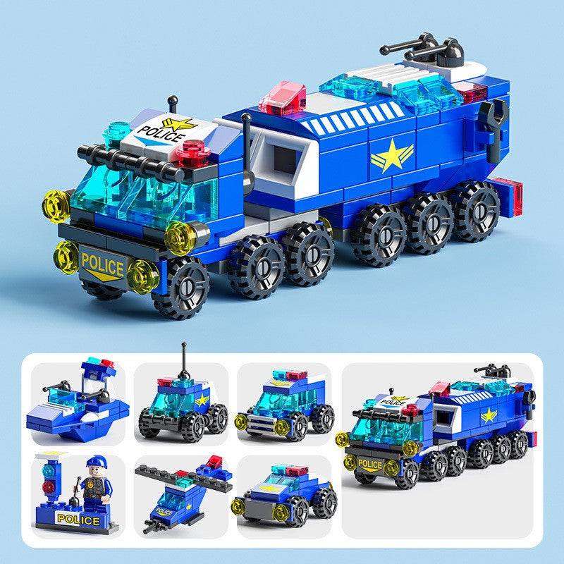 Assemble toy blocks into a spacecraft, rocket or aircraft carrier