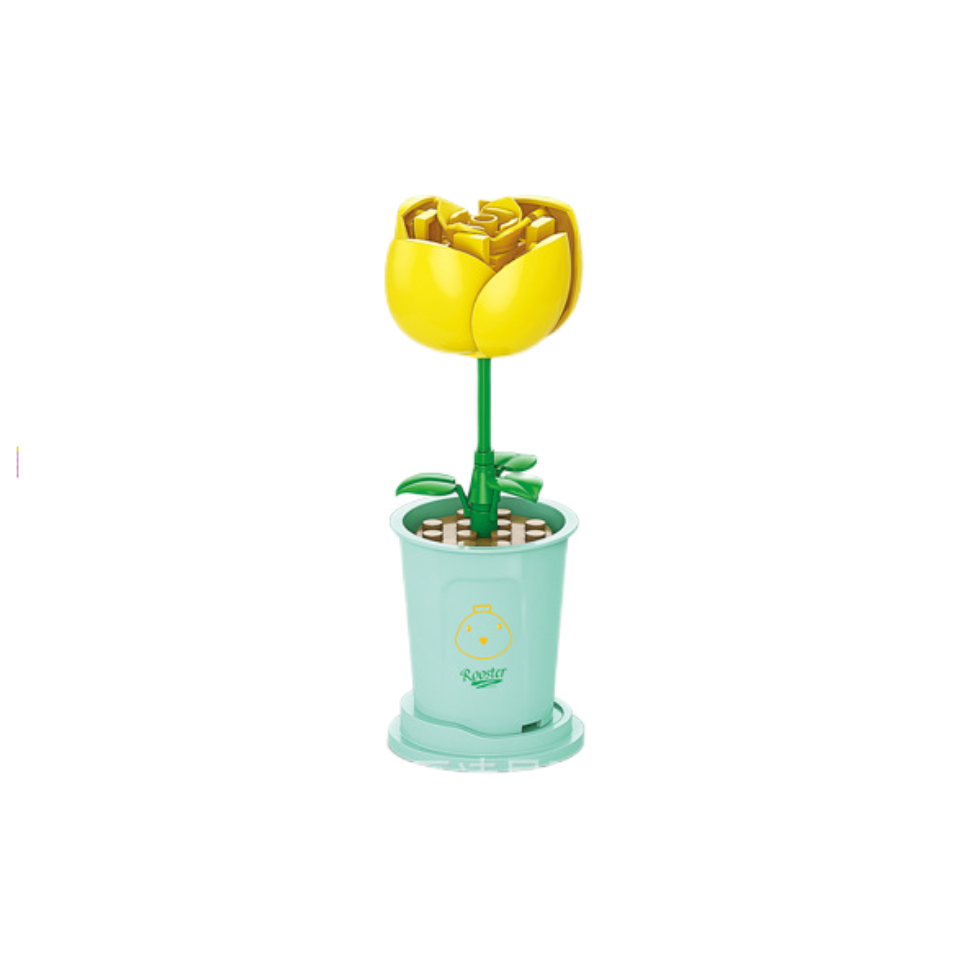 Children's DIY puzzle class assembled building blocks potted plant simulation bouquet small particles