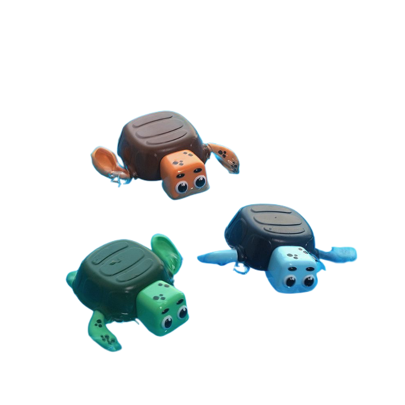 Geometric Small Animal Bath Toy for Children with Wind-Up Chain