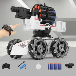 Gesture-Sensing Remote Control Mech Tank that Can Launch Water Bombs and is Equipped with 4WD for Off-Road